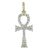 Hot Ankh Bling Bling CZ Cross in Gold