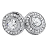 Solitaire Circle Micro Pave CZ Bling Bling Earrings