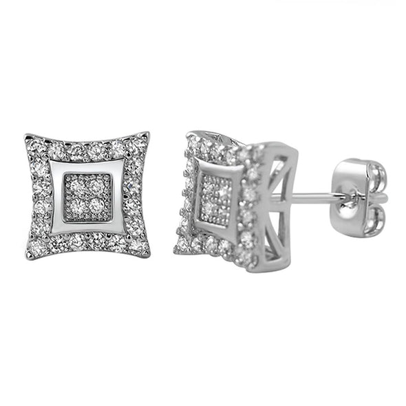 Kite Box Medium Micro Pave CZ Bling Bling Earrings