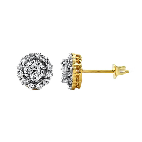 Ice Chunk Circle Micro Pave CZ Bling Bling Earrings