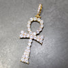 Hot Ankh Bling Bling CZ Cross in Gold